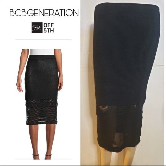 BCBG Generation size 10 navy blue stretch pull on body con pencil skirt - Picture 1 of 11